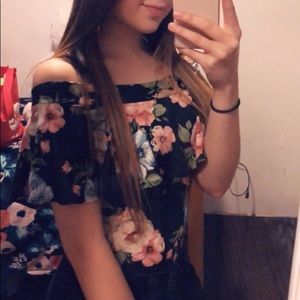 Off Shoulder Floral Bodysuit